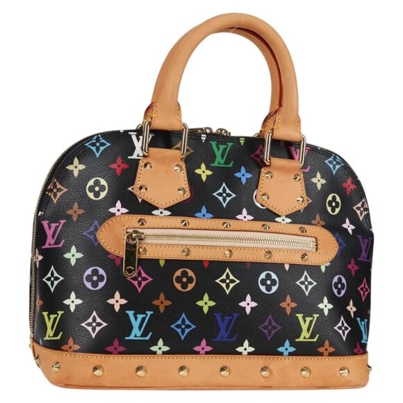 LOUIS VUITTON Monogram Multicolor Alma Hand Bag Black M92646 LV Auth yk19113A - Picture 1 of 16